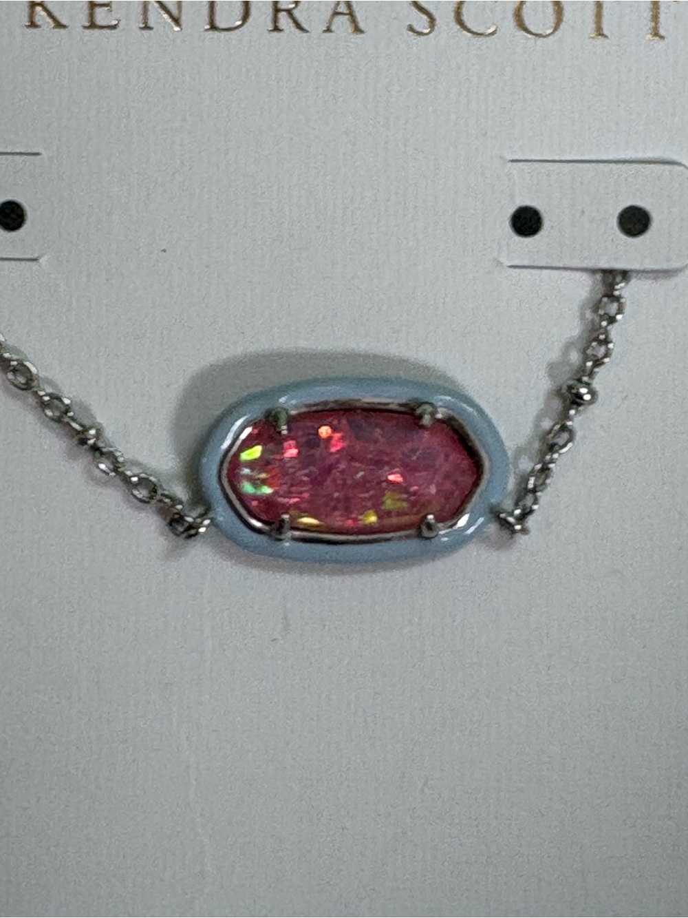 SILVER Kendra Scott x Barbie Necklace with Sparkling Pink Pendant - Picture 2 of 2